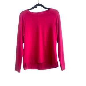 Lou & Grey for Loft Super Soft Vibrant Pink Soft Fleece Interior Light Sweater